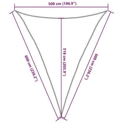 vidaXL Sunshade Sail 160 g/m² Triangular Blue 5x6x6 m HDPE