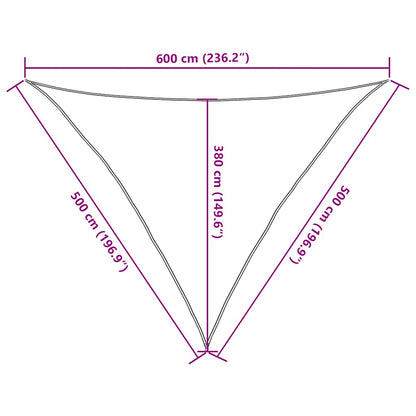 vidaXL Sunshade Sail 160 g/m² Triangular Blue 5x5x6 m HDPE