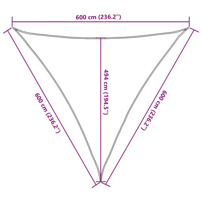 vidaXL Sunshade Sail 160 g/m² Triangular Blue 6x6x6 m HDPE