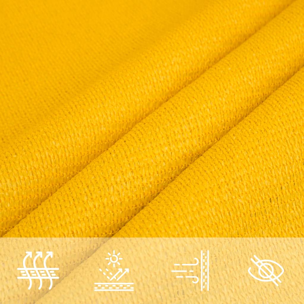vidaXL Sunshade Sail 160 g/m² Triangular Yellow 2.5x2.5x3.5 m HDPE