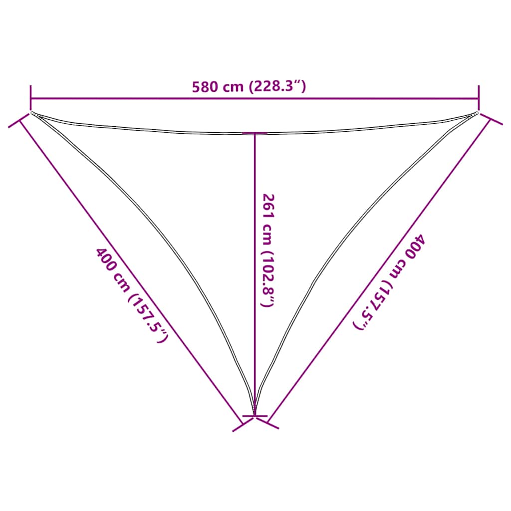 vidaXL Sunshade Sail 160 g/m² Yellow 4x4x5.8 m HDPE