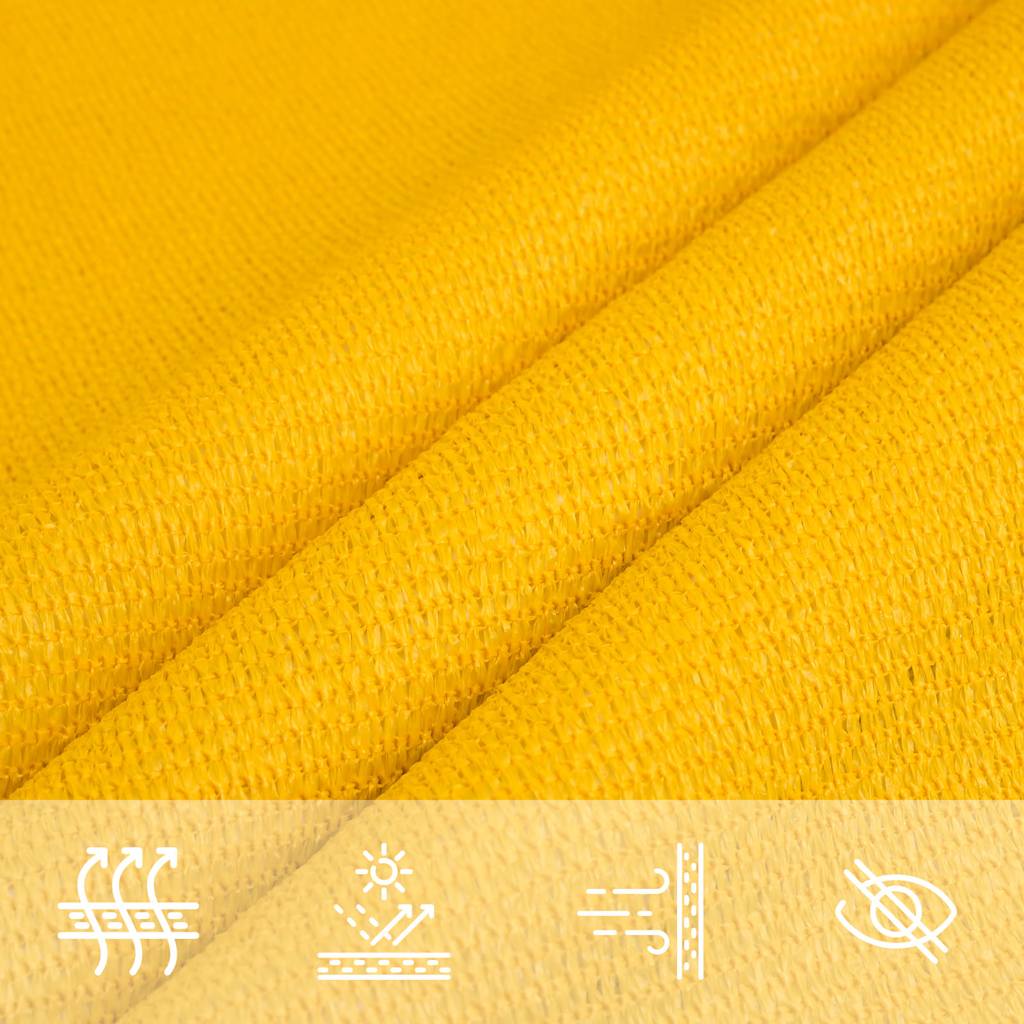 vidaXL Sunshade Sail 160 g/m² Triangular Yellow 4x5x5 m HDPE