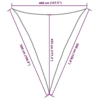 vidaXL Sunshade Sail 160 g/m² Triangular Yellow 4x5x5 m HDPE