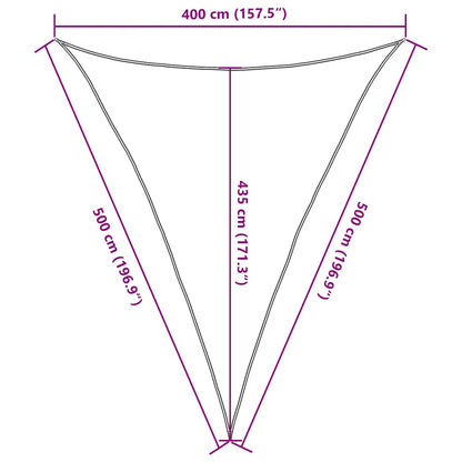 vidaXL Sunshade Sail 160 g/m² Triangular Yellow 4x5x5 m HDPE