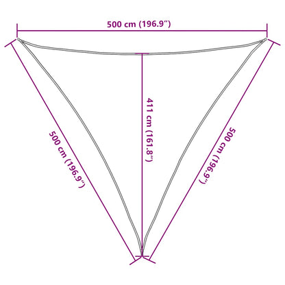 vidaXL Sunshade Sail 160 g/m² Triangular Yellow 5x5x5 m HDPE