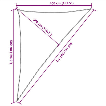 vidaXL Sunshade Sail 160 g/m² Triangular Yellow 4x5x6.8 m HDPE