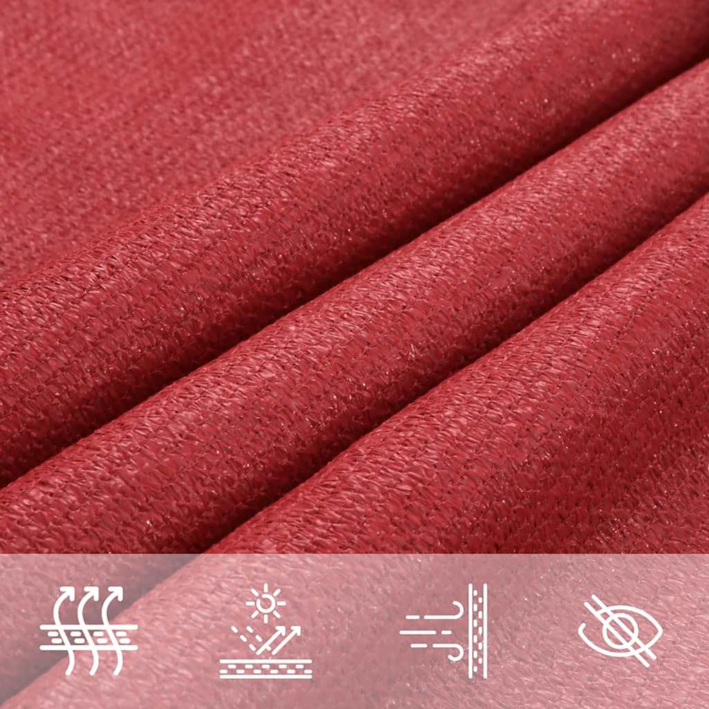 vidaXL Sunshade Sail 160 g/m² Red 2x3 m HDPE