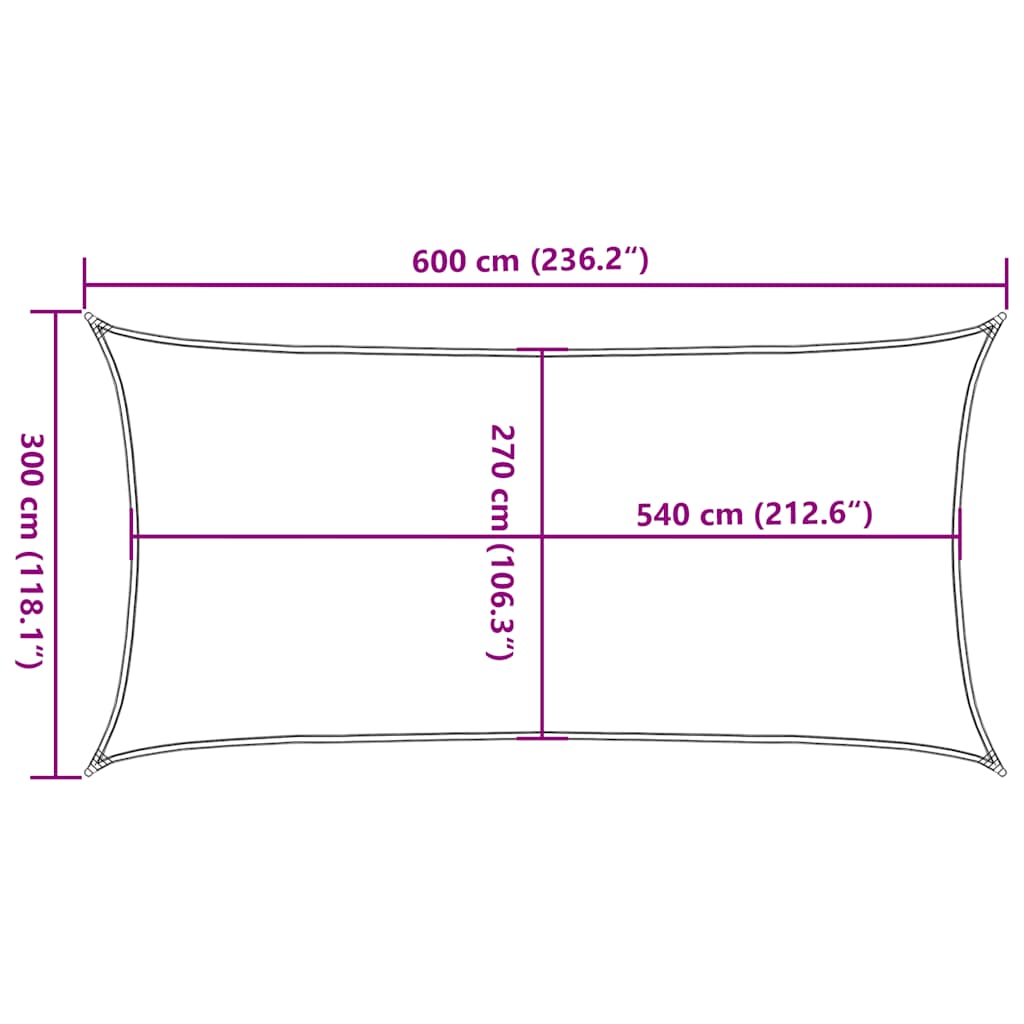 vidaXL Sunshade Sail 160 g/m² Red 3x6 m HDPE