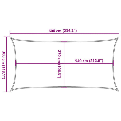 vidaXL Sunshade Sail 160 g/m² Red 3x6 m HDPE