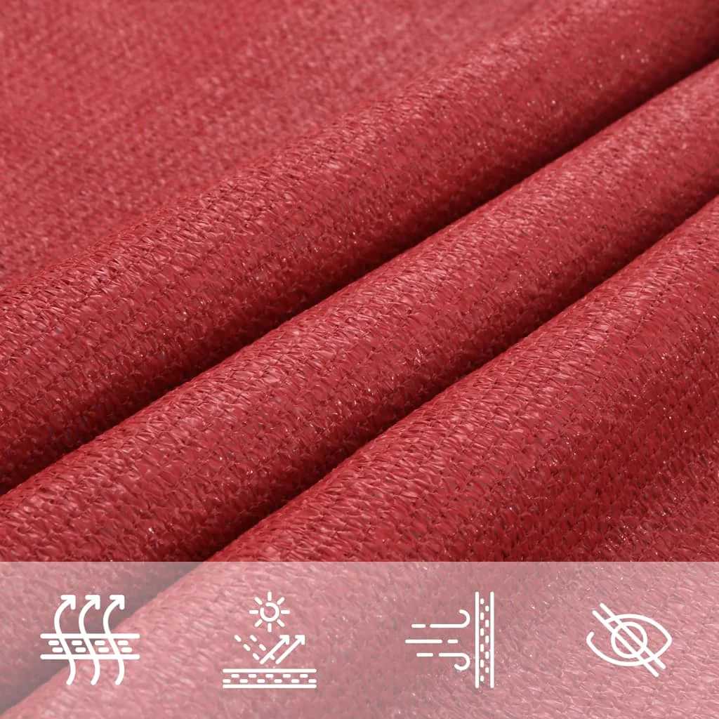 vidaXL Sunshade Sail 160 g/m² Red 3.5x3.5x4.9 m HDPE