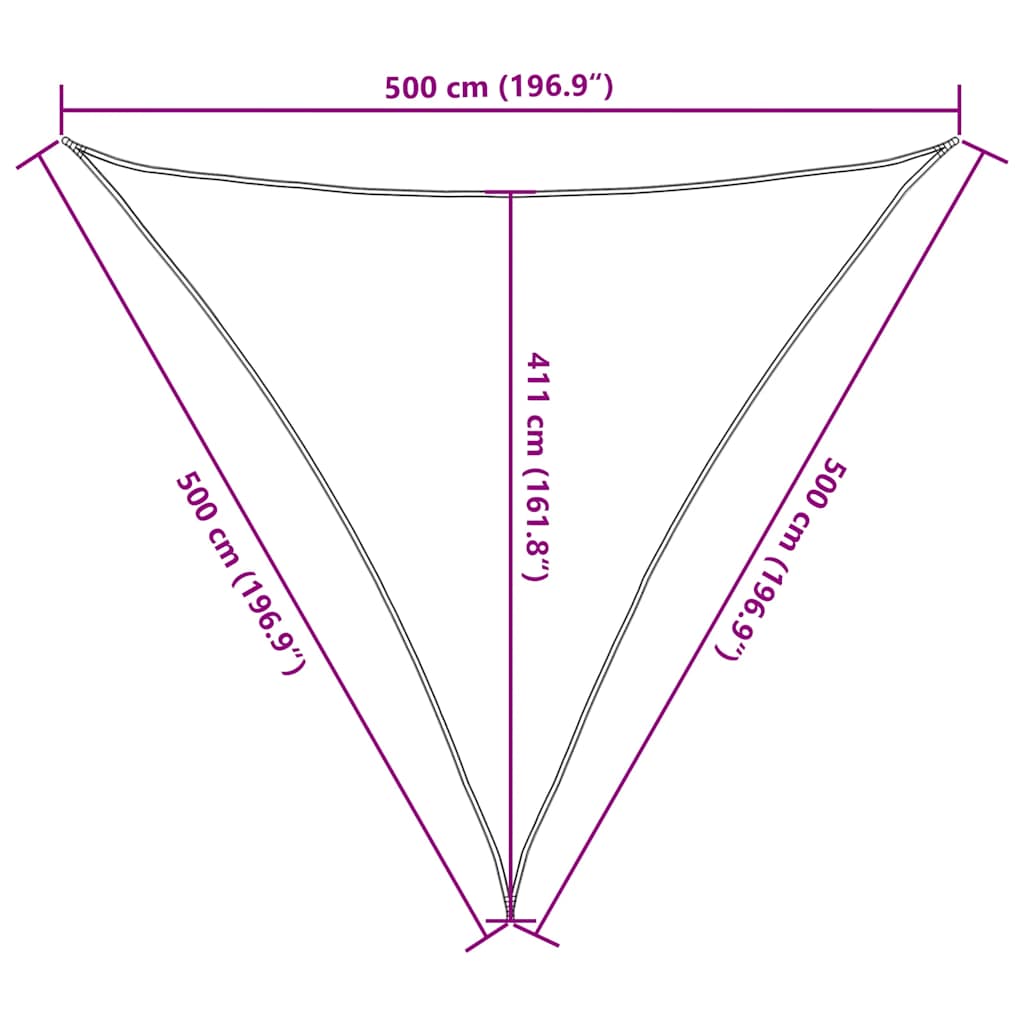 vidaXL Sunshade Sail 160 g/m² Red 5x5x5 m HDPE