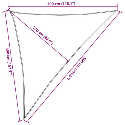 vidaXL Sunshade Sail 160 g/m² Triangular Orange 3x4x5 m HDPE