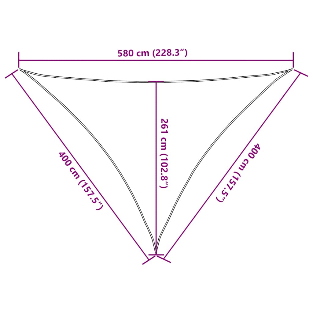 vidaXL Sunshade Sail 160 g/m² Orange 4x4x5.8 m HDPE