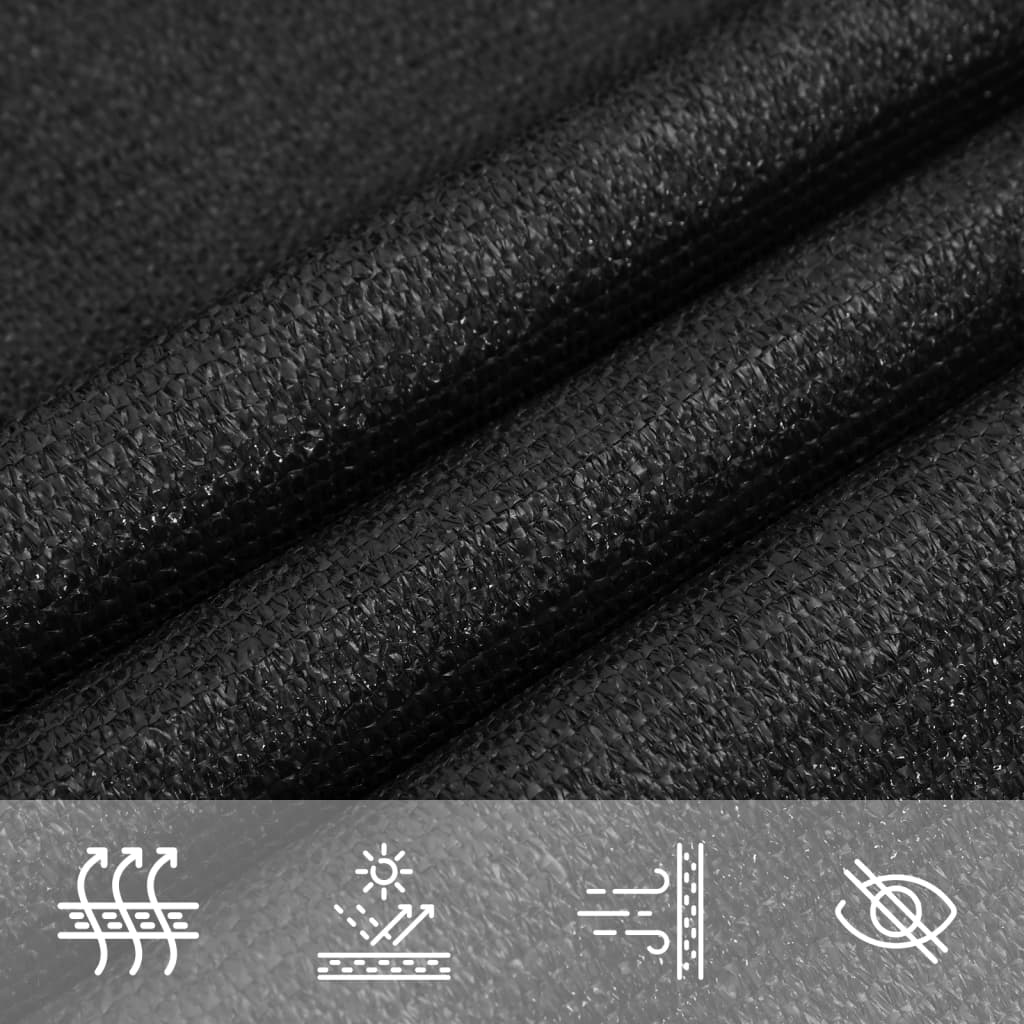 vidaXL Sunshade Sail 160 g/m² Black 2x2 m HDPE