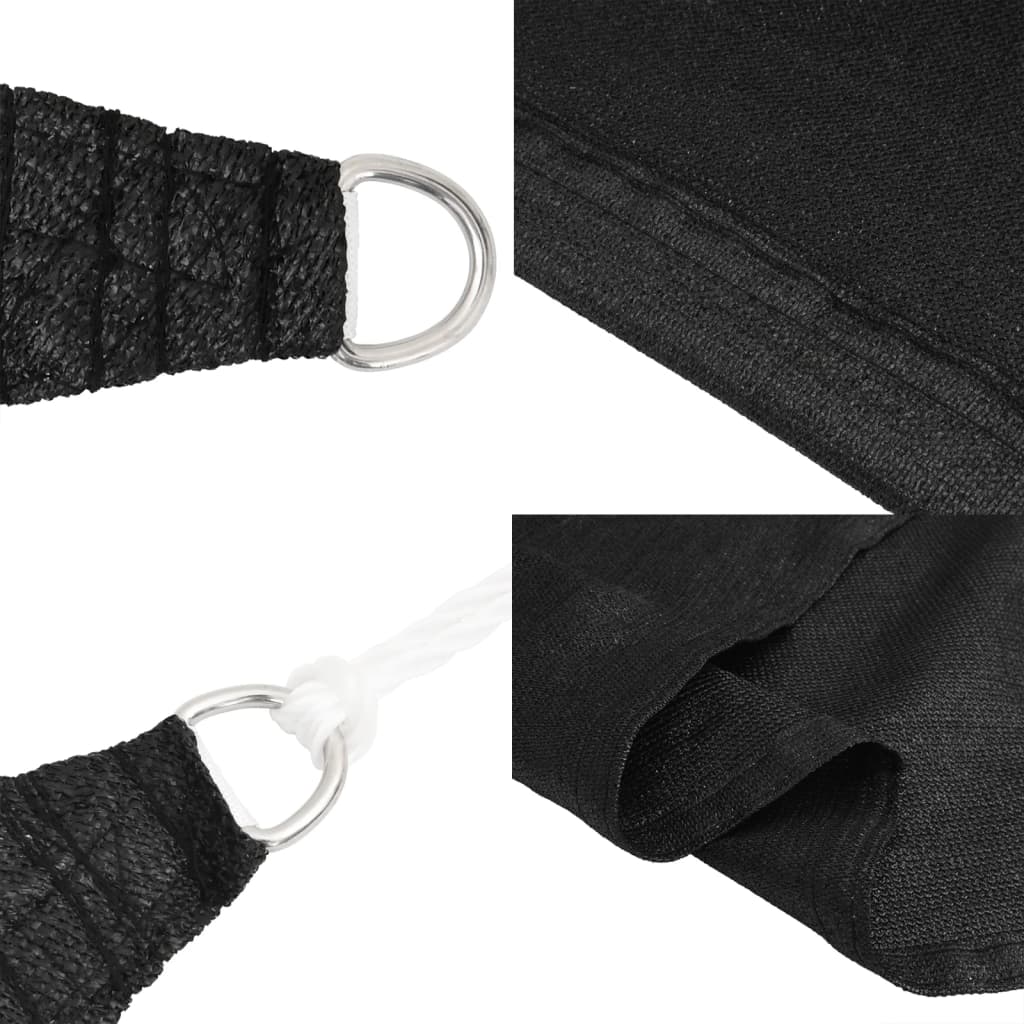 vidaXL Sunshade Sail 160 g/m² Black 4x4 m HDPE
