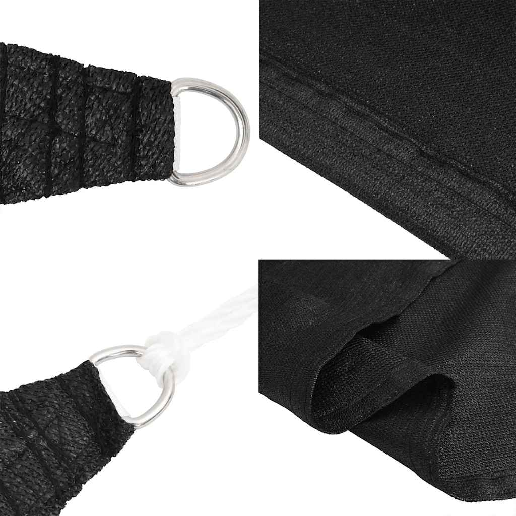 vidaXL Sunshade Sail 160 g/m² Black 4x4 m HDPE