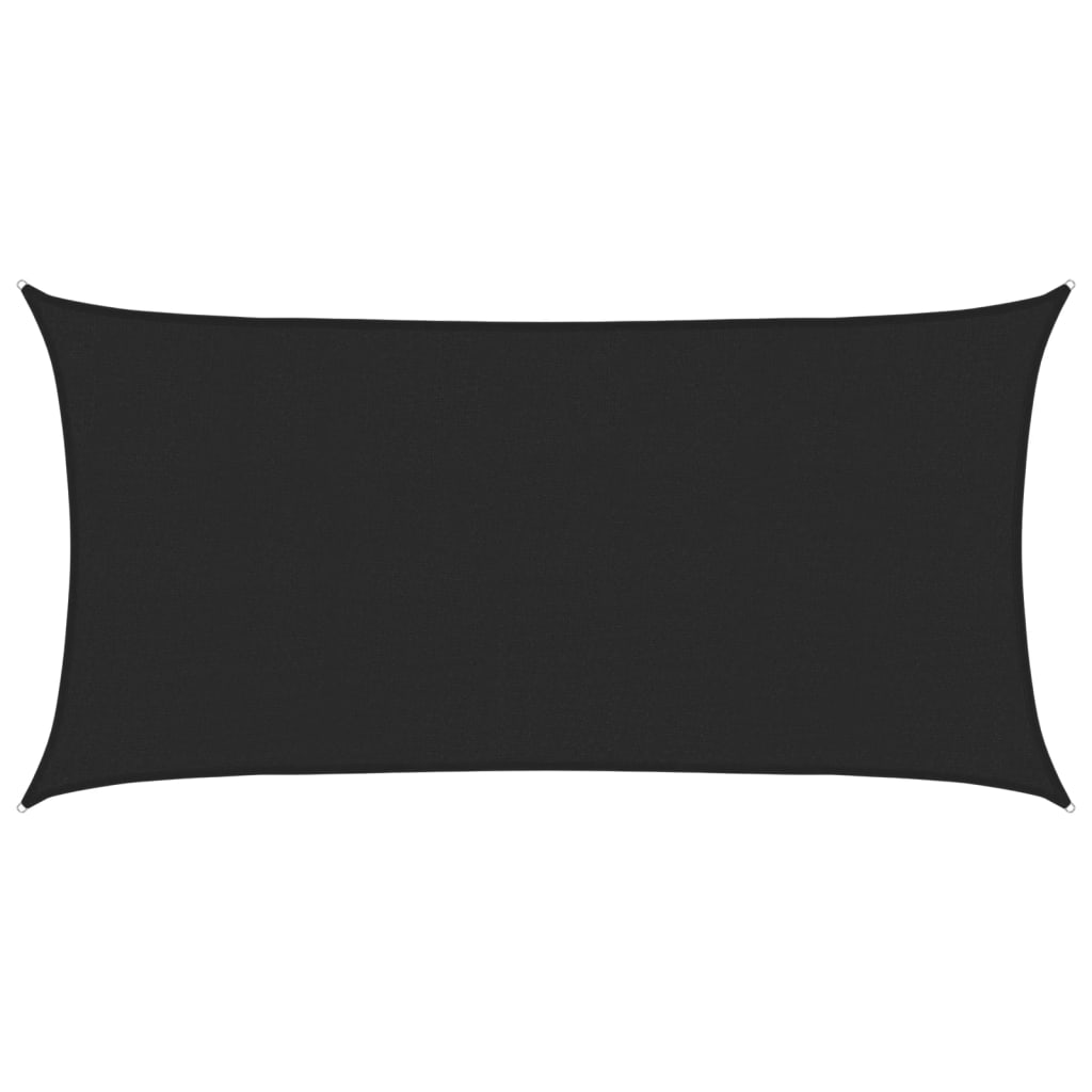 vidaXL Sunshade Sail 160 g/m² Black 2x3.5 m HDPE