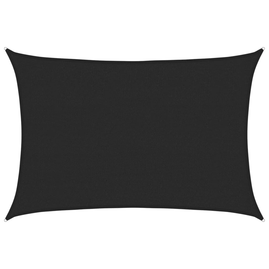 vidaXL Sunshade Sail 160 g/m² Black 2.5x3.5 m HDPE