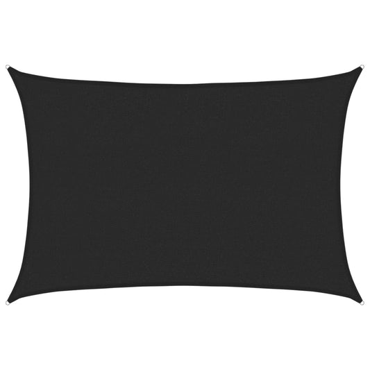 vidaXL Sunshade Sail 160 g/m² Black 2.5x3.5 m HDPE