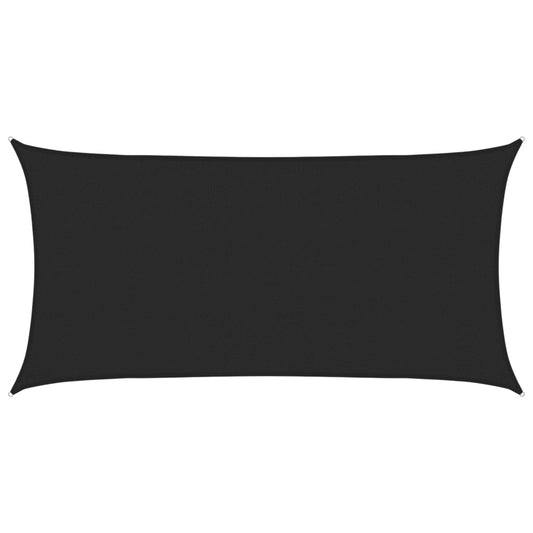 vidaXL Sunshade Sail 160 g/m² Black 2.5x5 m HDPE
