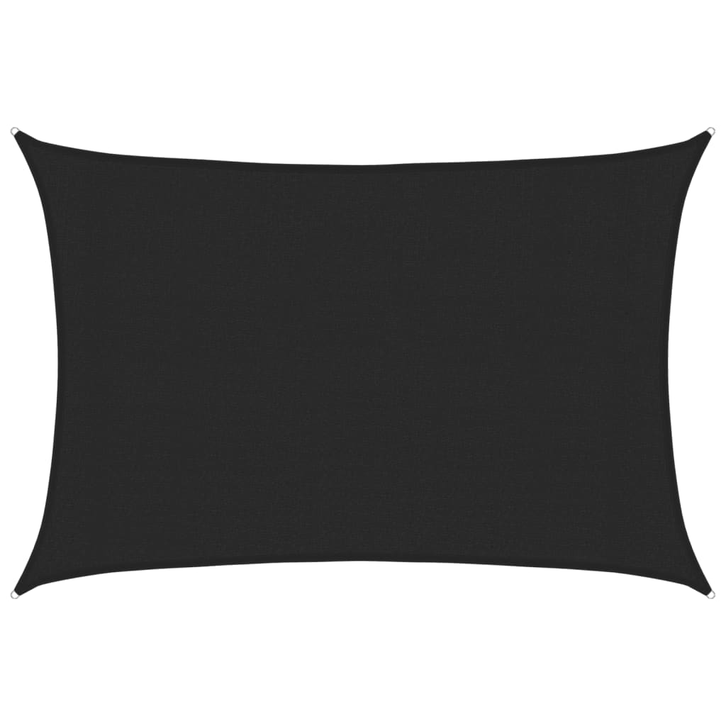 vidaXL Sunshade Sail 160 g/m² Black 3x4 m HDPE