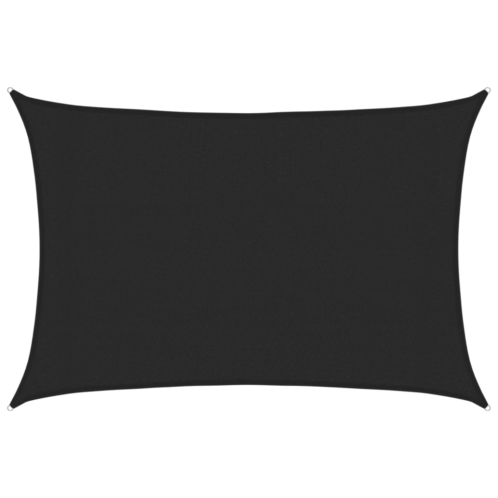 vidaXL Sunshade Sail 160 g/m² Black 3x4.5 m HDPE