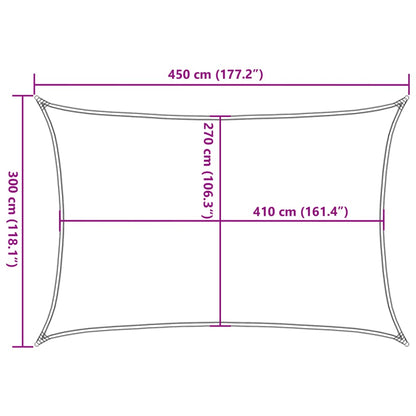vidaXL Sunshade Sail 160 g/m² Black 3x4.5 m HDPE