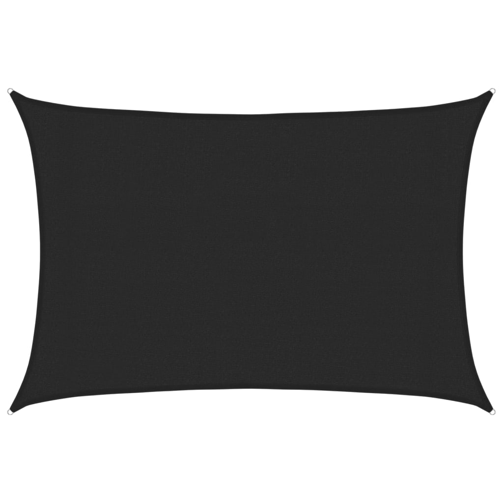 vidaXL Sunshade Sail 160 g/m² Black 3x5 m HDPE