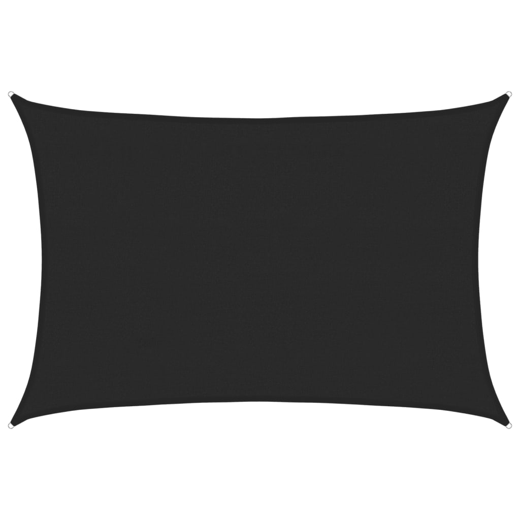 vidaXL Sunshade Sail 160 g/m² Black 4x6 m HDPE