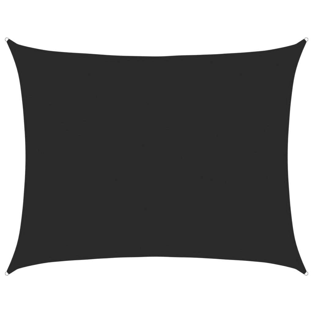 vidaXL Sunshade Sail 160 g/m² Rectangular Black 6x8 m HDPE
