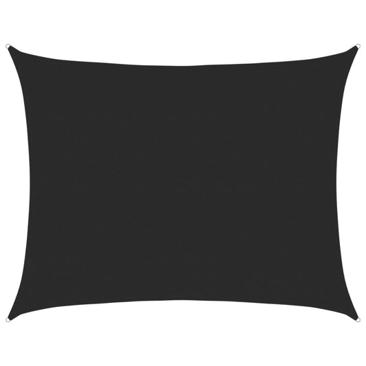 vidaXL Sunshade Sail 160 g/m² Rectangular Black 6x8 m HDPE
