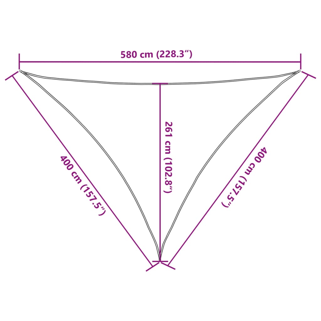 vidaXL Sunshade Sail 160 g/m² Black 4x4x5.8 m HDPE