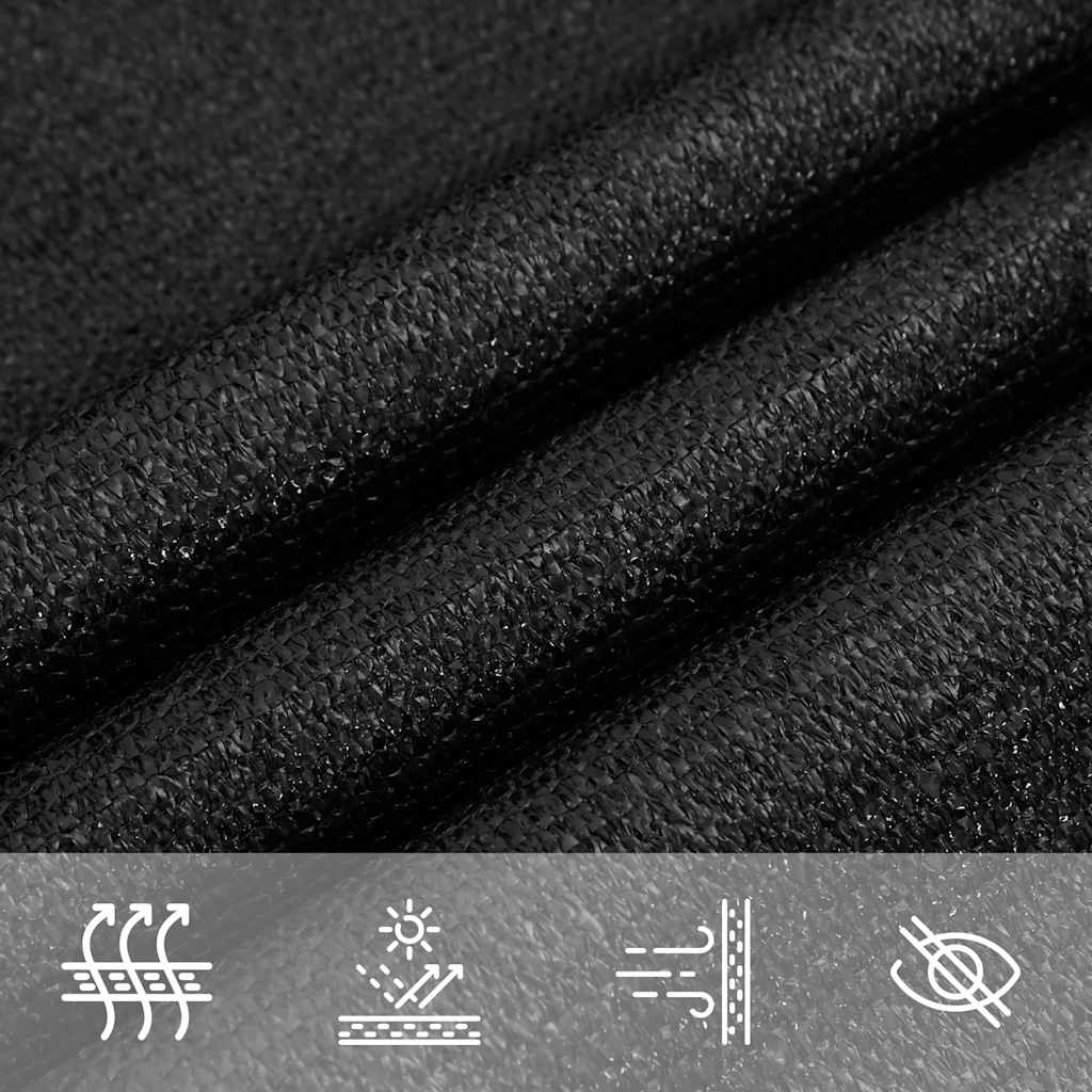 vidaXL Sunshade Sail 160 g/m² Black 4.5x4.5x4.5 m HDPE