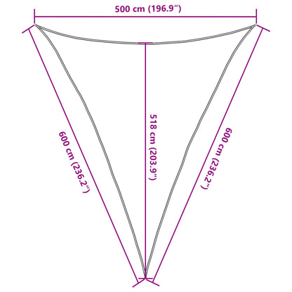 vidaXL Sunshade Sail 160 g/m² Black 5x6x6 m HDPE
