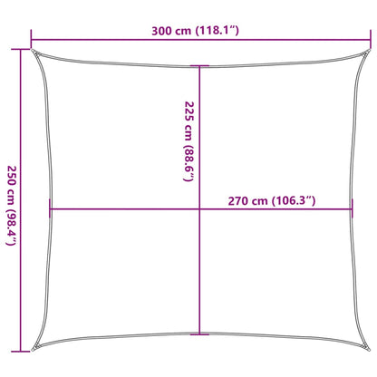 vidaXL Sunshade Sail 160 g/m² Brown 2.5x3 m HDPE