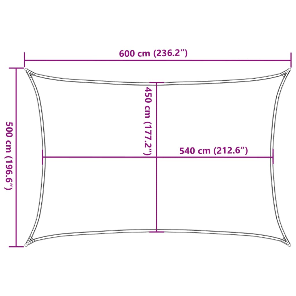 vidaXL Sunshade Sail 160 g/m² Brown 5x6 m HDPE