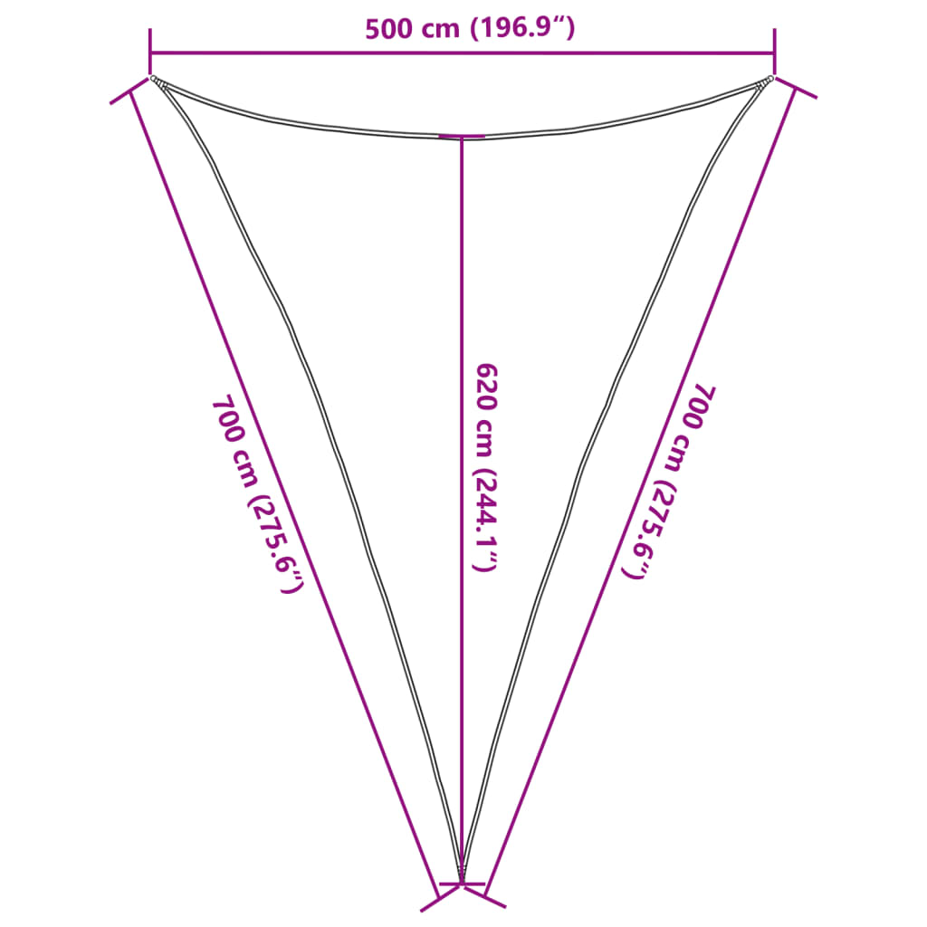 vidaXL Sunshade Sail 160 g/m² Brown 5x7x7 m HDPE