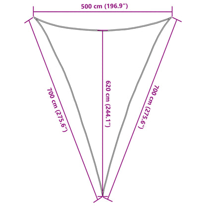 vidaXL Sunshade Sail 160 g/m² Brown 5x7x7 m HDPE