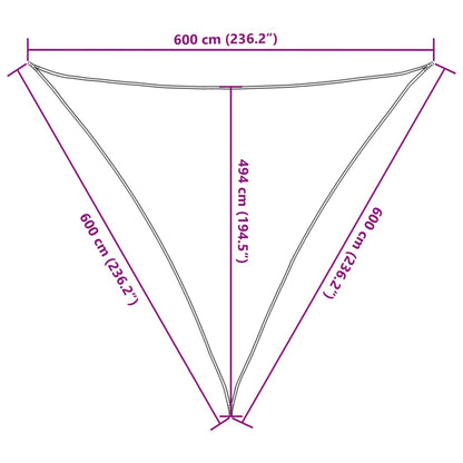 vidaXL Sunshade Sail 160 g/m² Brown 6x6x6 m HDPE