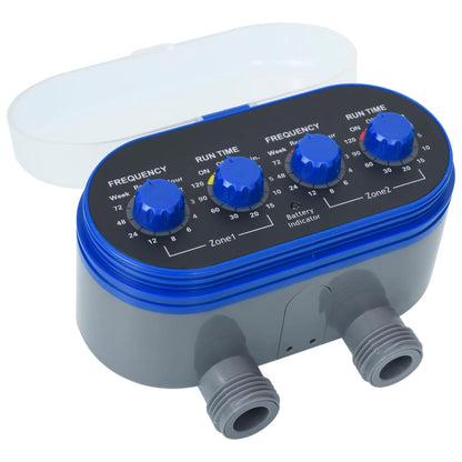 147889 vidaXL Double Outlet Water Timer with Ball Valves