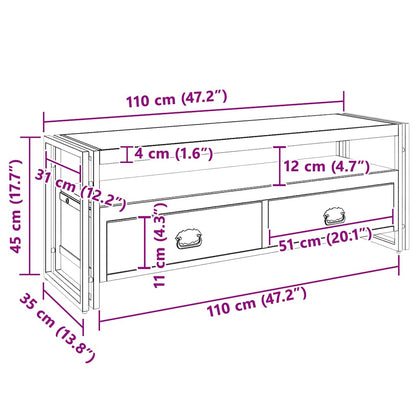 vidaXL TV Cabinet 120x35x45 cm Solid Wood with Honey Finish