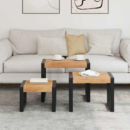 vidaXL Nesting Tables 3 pcs Solid Wood