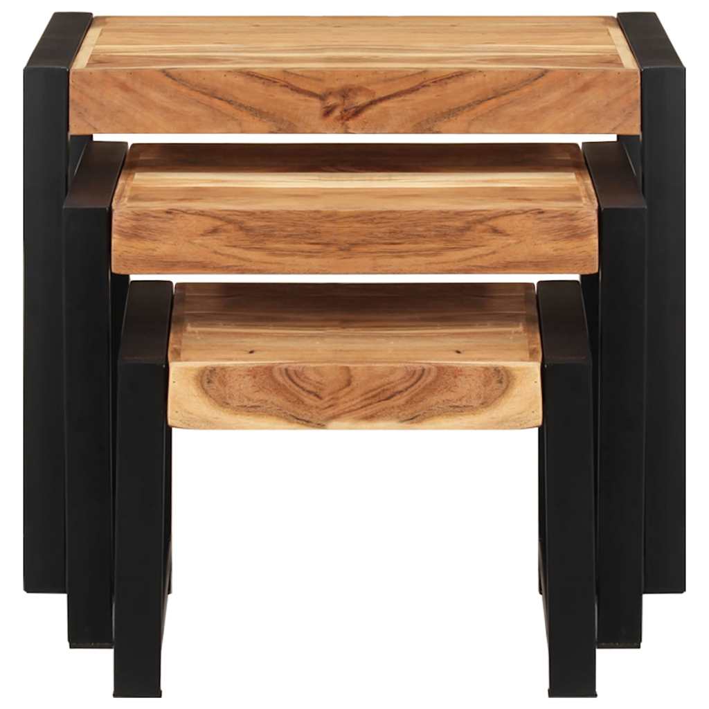 vidaXL Nesting Tables 3 pcs Solid Wood