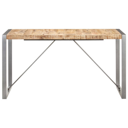 vidaXL Dining Table 140x70x75 cm Solid Rough Mango Wood