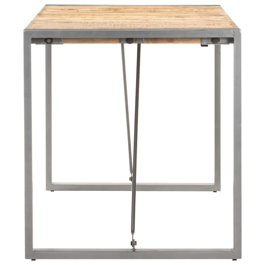 vidaXL Dining Table 140x70x75 cm Solid Rough Mango Wood