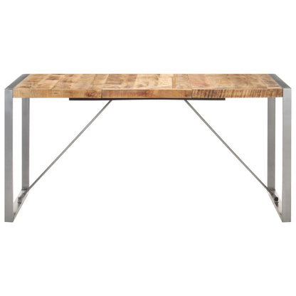 vidaXL Dining Table 160x80x75 cm Solid Rough Mango Wood