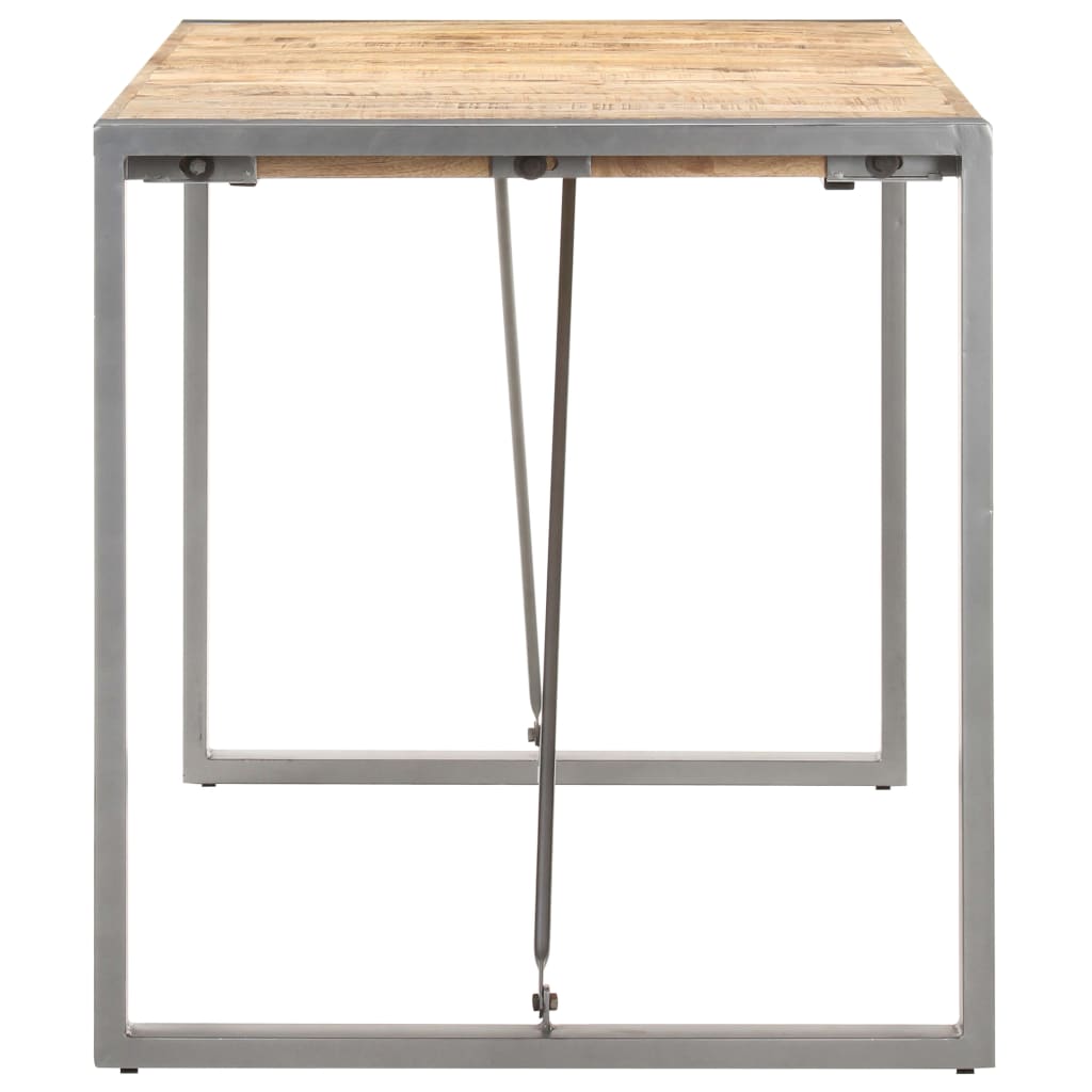 vidaXL Dining Table 160x80x75 cm Solid Rough Mango Wood