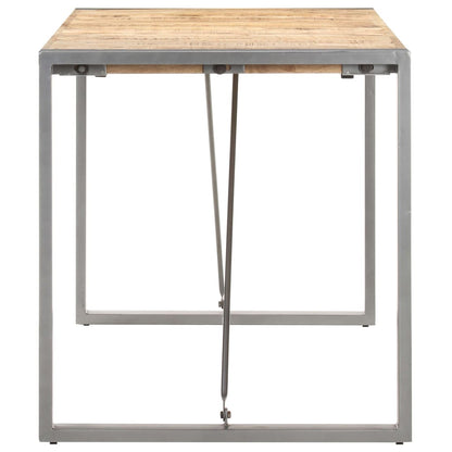 vidaXL Dining Table 160x80x75 cm Solid Rough Mango Wood