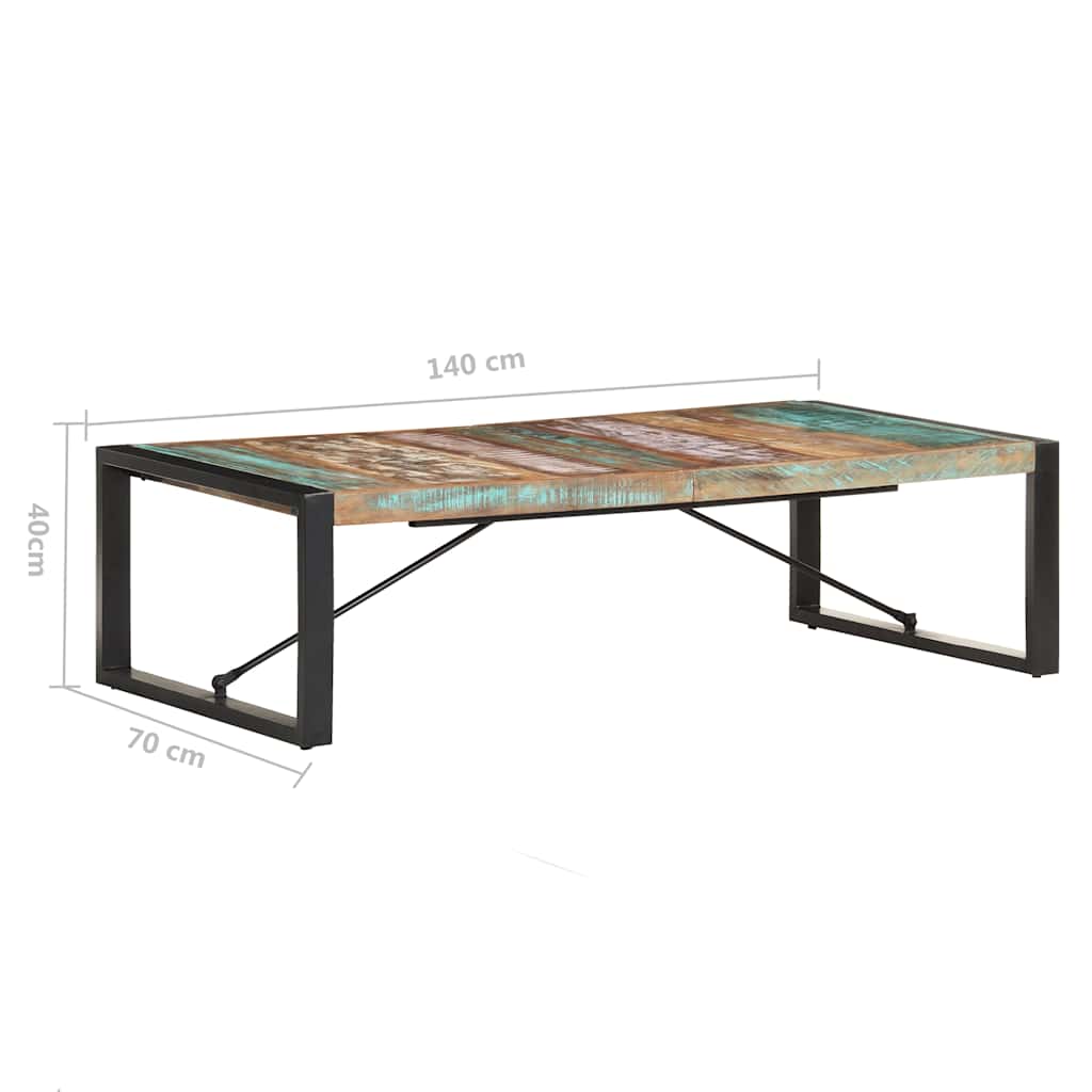321585 vidaXL Coffee Table 140x70x40 cm Solid Reclaimed Wood