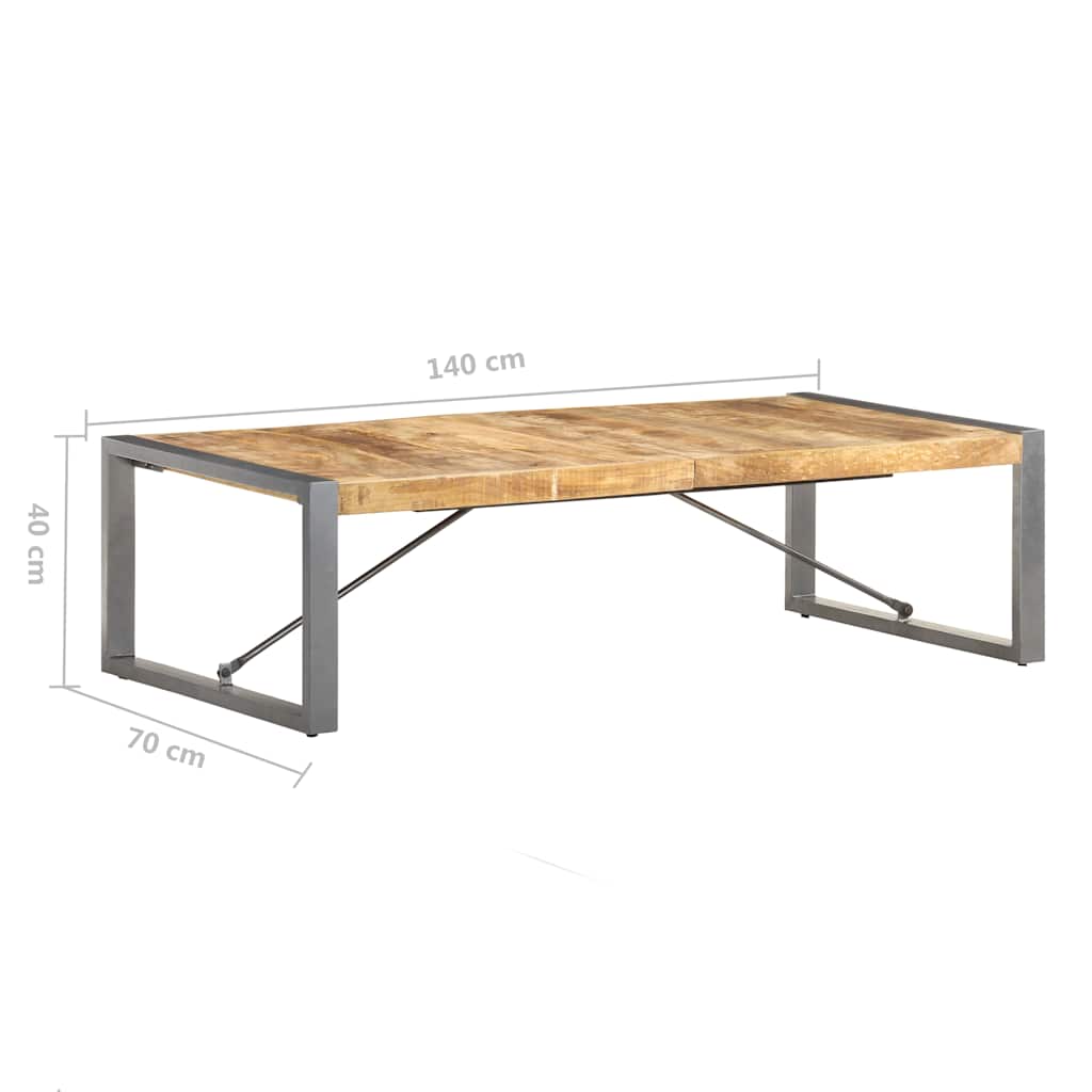 321587 vidaXL Coffee Table 140x70x40 cm Rough Mango Wood